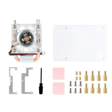 ICE CPU-Tower-Lüfter Vertikal für Pi 5 für Raspberry Pi 5 Kühler U-Förmige Kupferrohr-Kühlrippen RGB-Lüfter