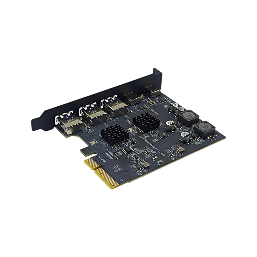 Adaptateur PCI Express X4 Vers 2  Type C + 3  USB3.2 Gen2 10 Gbps ASM3142 + Carte D'Extension USB PCIE Puce VL822