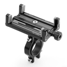 Aluminum Bicycle Phone Holder Adjustable Size for Smartphones Compatible with Stem Black Design