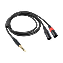 Klinke 6,35 mm 1/4 TRS Stereo auf Doppel-XLR-Stecker Audiokabel Verlängerungskabel Y-Splitter Audiokabel 200 cm