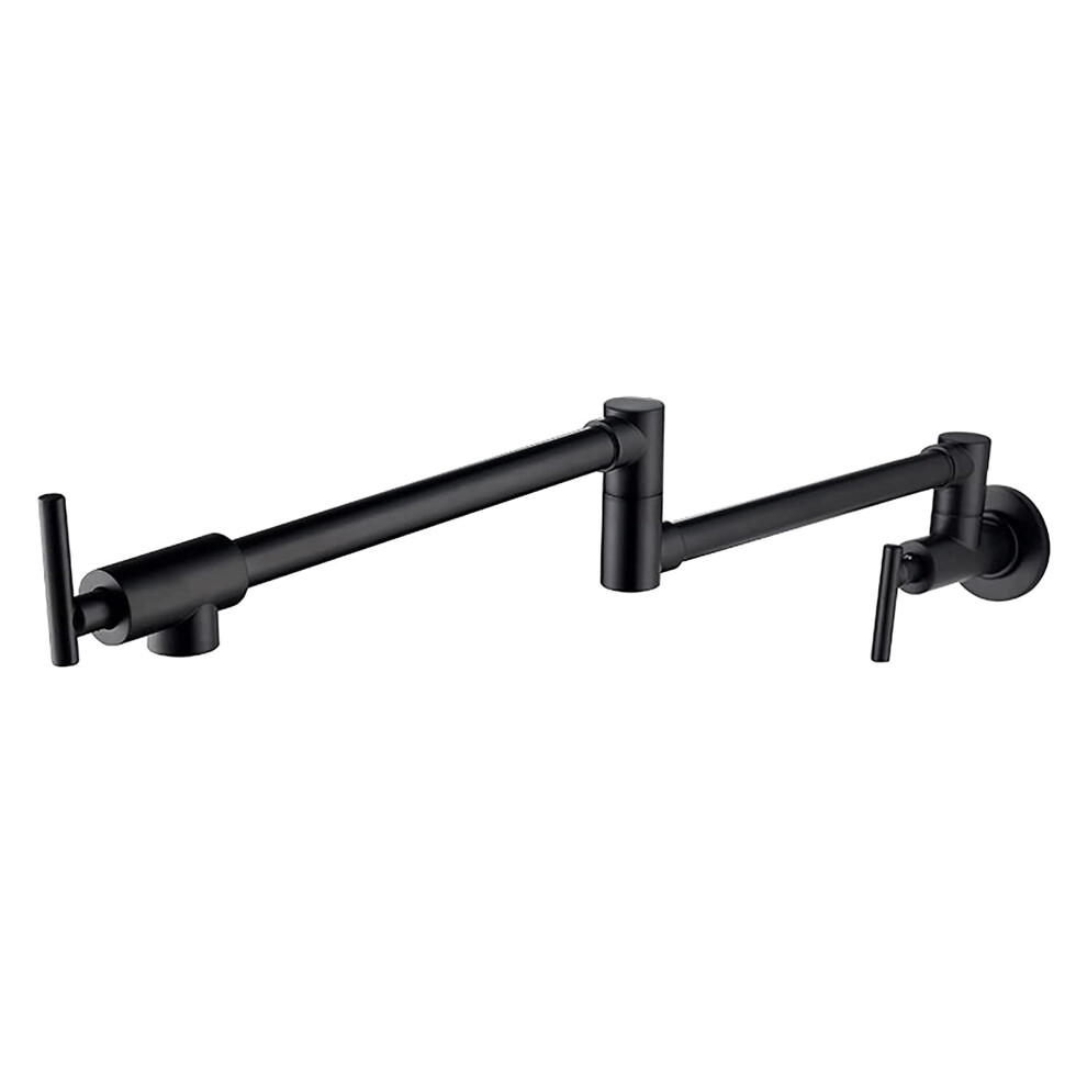 Pot Filler Faucet Wall Mounted Foldable Brass Doublejoint Arm Single Hole Kitchen Faucet Matte Black 9187378462393
