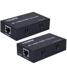 Convertidor de Transmisor y Receptor Extensor Compatible con 4K 100M A Través de Cable Ethernet de Red RJ45 Enchufe Europeo