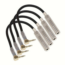 Connettore Adattatore Audio Stereo da 4 Pezzi Ad Angolo Retto da 3,5 mm Maschio A 6,35 mm Femmina Placcato Oro per Estensione e Conversione del Cavo