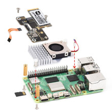 Waveshare Scheda Adattatore per Raspberry Pi 5 Scheda Adattatore  PCIe A M.2 con Supporto del Dispositivo di Raffreddamento Protocollo Disco