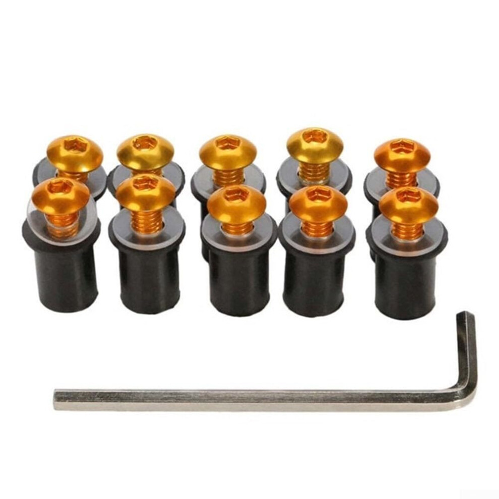 Motorcycle Windshield Bolts And Fairing Screws Kit 10Pcs Aluminum Alloy Rustproof Fasteners Green 9187378462577