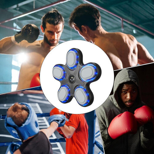 Smart Music Boxing Machine Wall Mounted Punching Interactive System Wireless Target Black White Blue Light Red 2