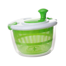 Salad Spinner Vegetable Dryer with Plastic Drain Basket for Quick Fruit Washing and Easy Salad Drying