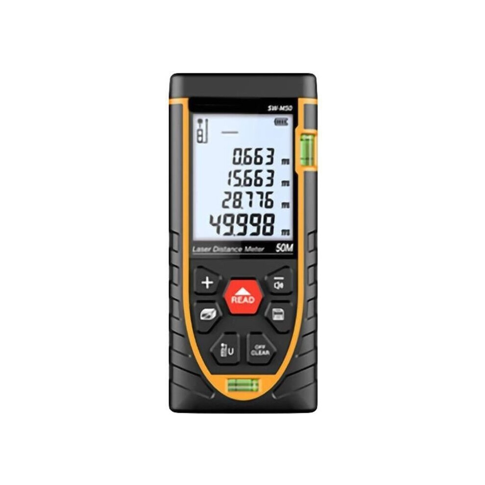 50M Laser Distance Meter - Measuring Tool With Dual Spirit Level - Handheld Digital Laser Rangefinder 8581600757256