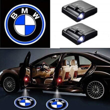 2Pcs Wireless Car Door Led Welcome Laser Projector Logo Light Lamp Ghost Shadow Light Logos (BMW) -