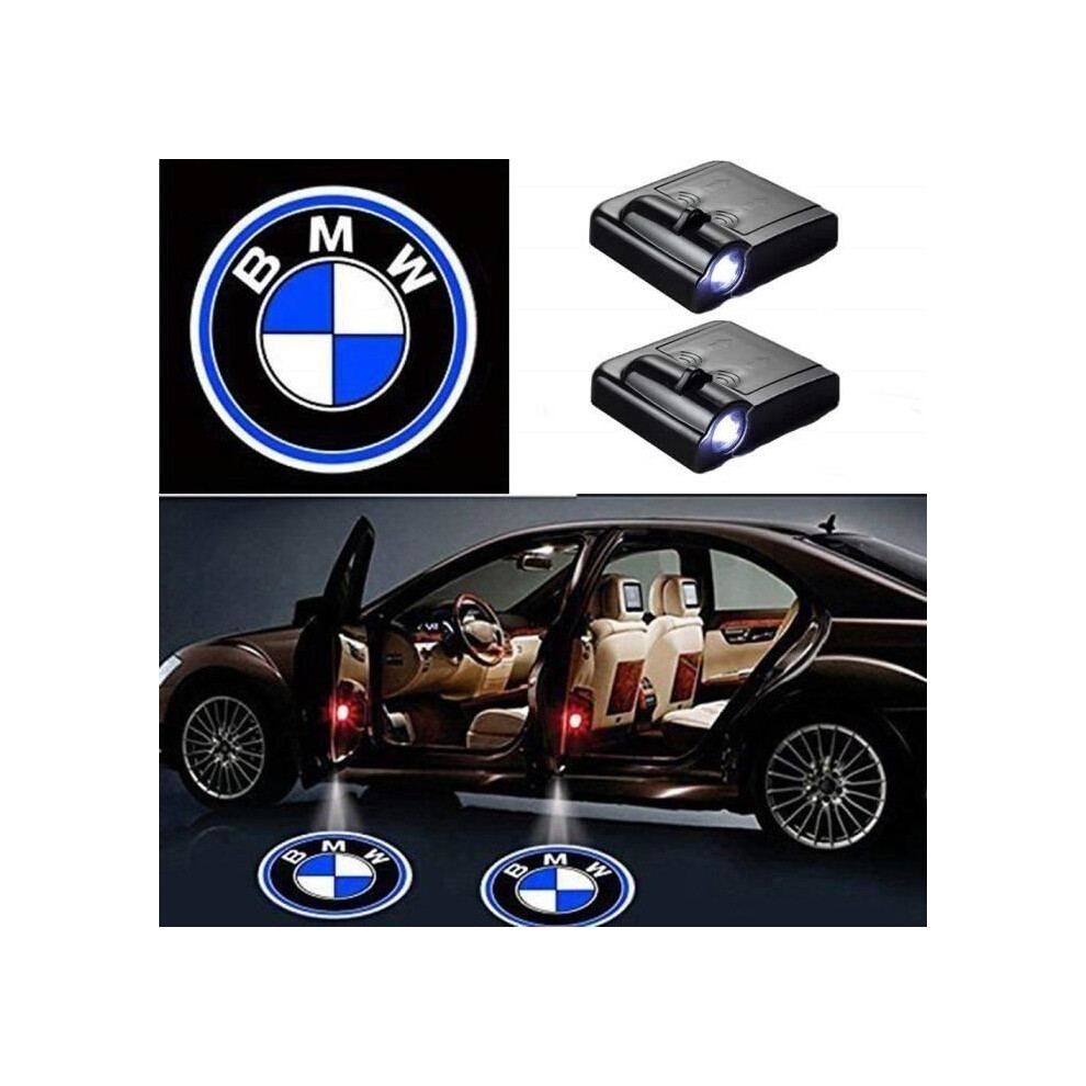 Aihontai 2Pcs Wireless Car Door Led Welcome Laser Projector Logo Lamp Ghost Shadow Logos (Bmw) Light