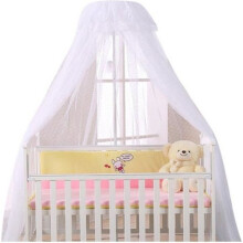 Grand Ciel de Lit avec Support Moustiquaire pour lit Bébé, Protecteur Lit Contre Insectes Araignées Moustiques avec Poteau Blanc
