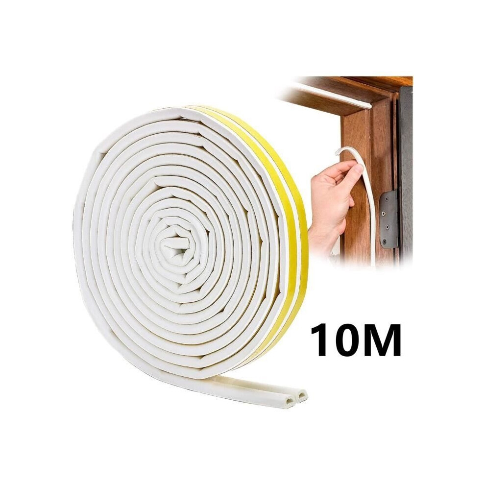 Seal Strip, Caulking, D-Profile Foam Sealing Strip, For Door, Windows, Noise Insulation, Weatherproof, 10M, White 8581600758956