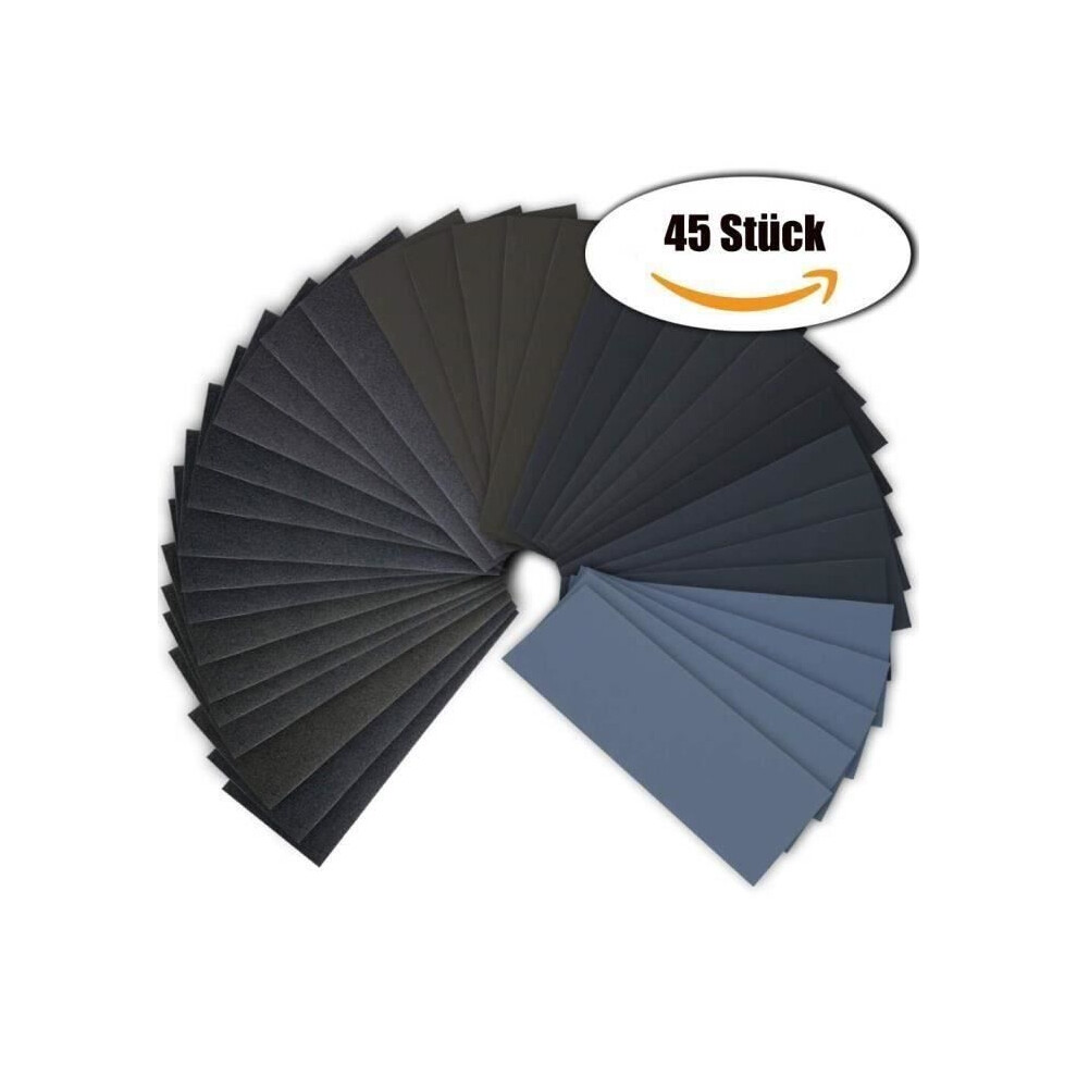 45 Pieces Sandpaper, 120 To 3000 Grit Sandpaper, Wet-Dry Sandpaper For Automotive Sanding Meu E34032 8581600758390