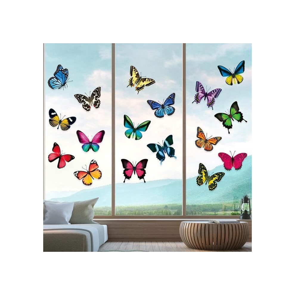 20X - Butterflies - Repositionable Electrostatic Stickers - Against Bird Impacts And Collisions On Window Glass 8581600759229
