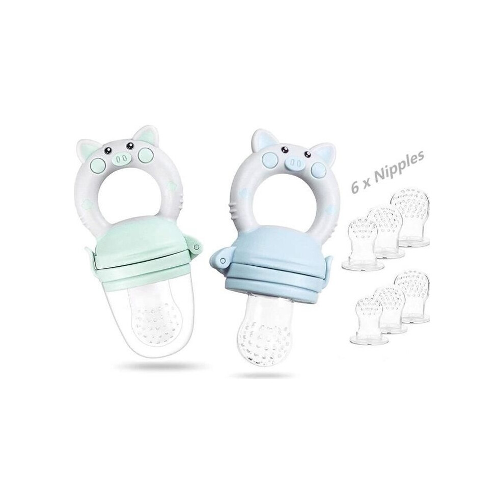 Baby Feeding Pacifier - 2 Pack Fruit Pacifier - Baby Blue Aihontai