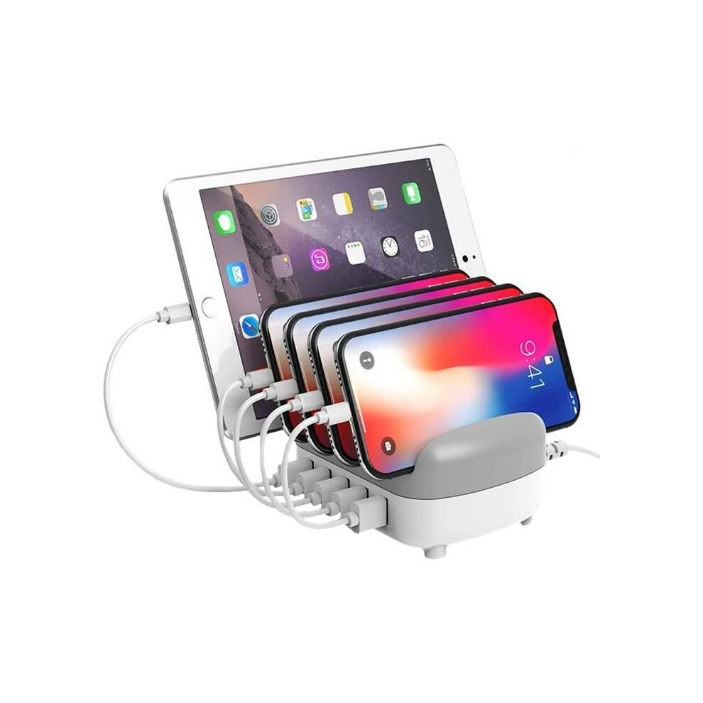 Orico 40W 5 Port Usb Smart Charging Station, 5V/2.4A Docking Station With Phone And Tablet Holder 8581600760355