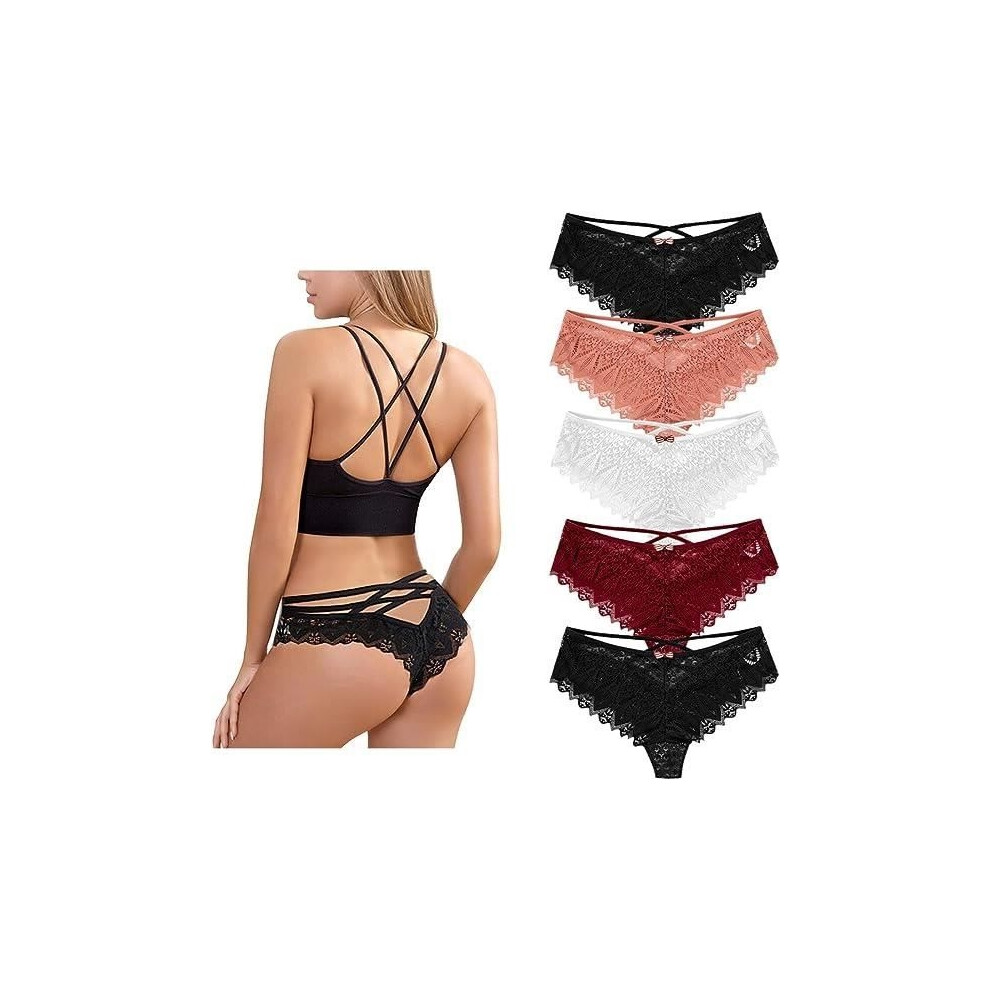 Aihontai Women's Lace Panties Chic Sexy Underwear Stretch Briefs Low Rise Multipack Temptation Panties