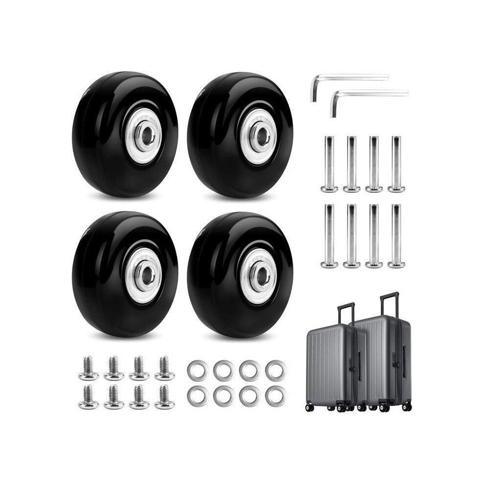 Suitcase Caster, Luggage Suitcase Repair Caster Heavy Duty 50Mm Mute Rubber Universal Swivel Wheel, 4Pcs 8581600761741