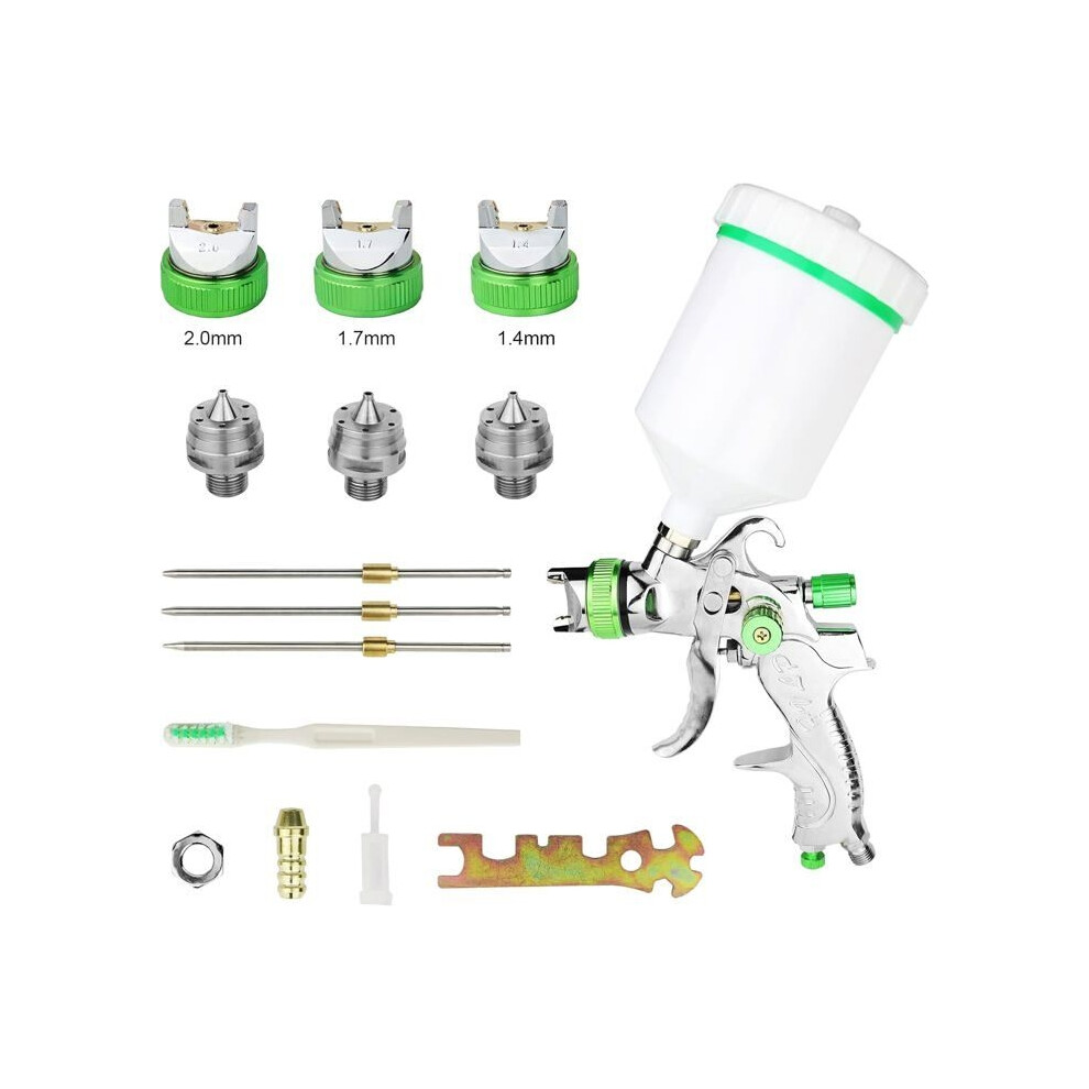 Professional Gravity Feed Paint Spray Gun 2 Nozzles 1.7Mm 2.0Mm 600Cc Cup Gravity Feed Hvlp Furniture 8581600762045