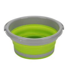 Grüner zusammenklappbarer Eimer 10L/5L Tragbares Silikon-Kunststoff für Camping