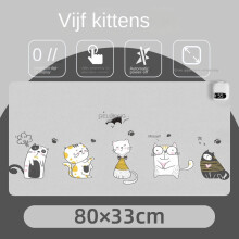 (Digitaal display timing met vijf snelheden 80*33, Grijze kat) Waterdichte Desktop Verwarmingspad