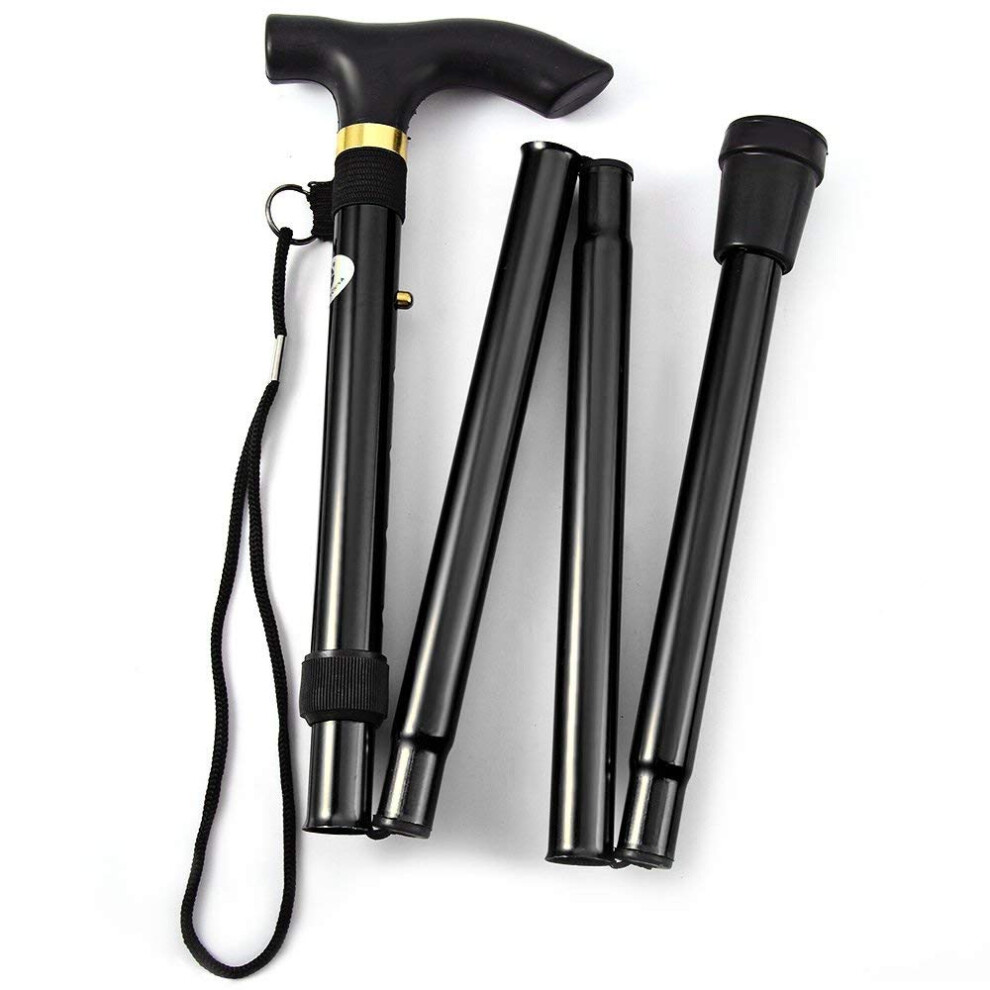 Folding Walking Stick Adjustable Lightweight Travel Cane with Ergonomic Grip and NonSlip Base