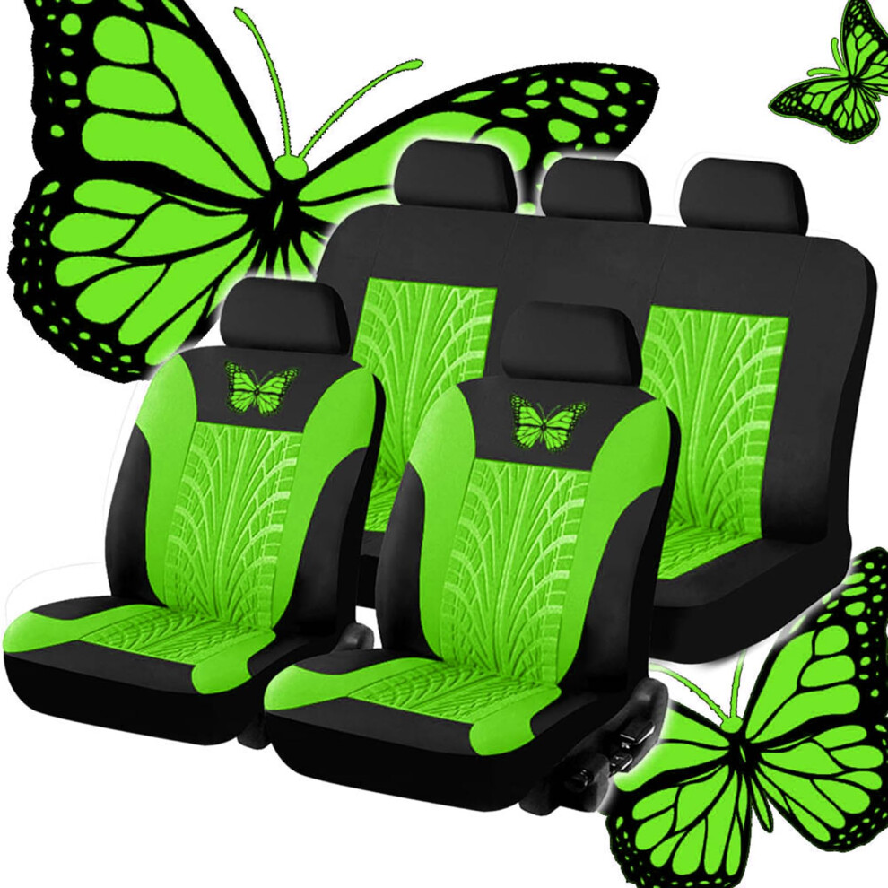 Car Seat Cushion Set All Season Comfort Butterfly Pattern 9Piece Kit For Auto Suv Sedan 9187378464953