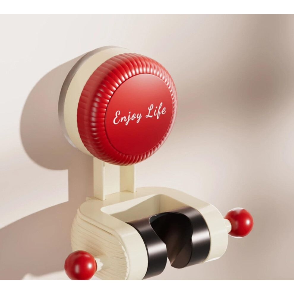 Suction Cup Showerhead Holder Non Perforated Adjustable Movable Fixed Seat 2Pack Red Bathroom Bracket 9382693452276