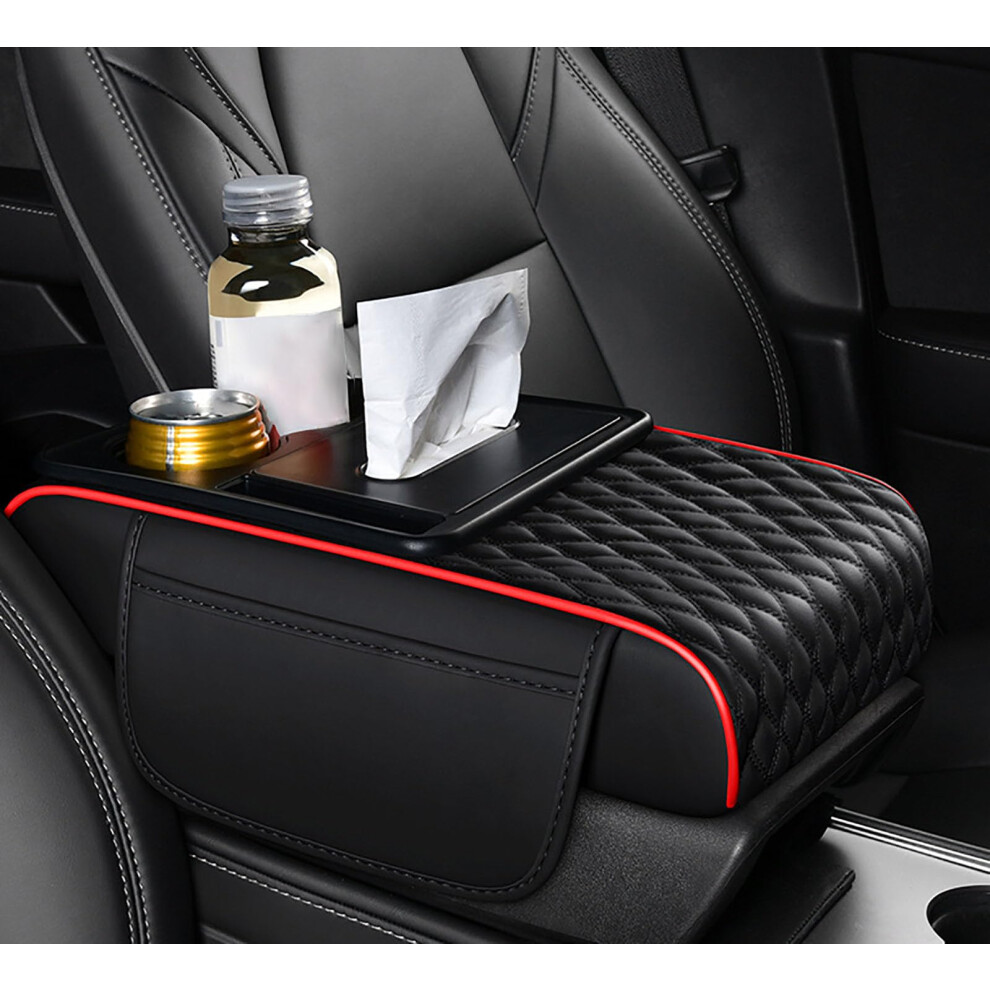 Car Armrest Cushion Pu Leather Center Console Cover For Chevrolet Suv With Storage And Cup Holders 9199774131087
