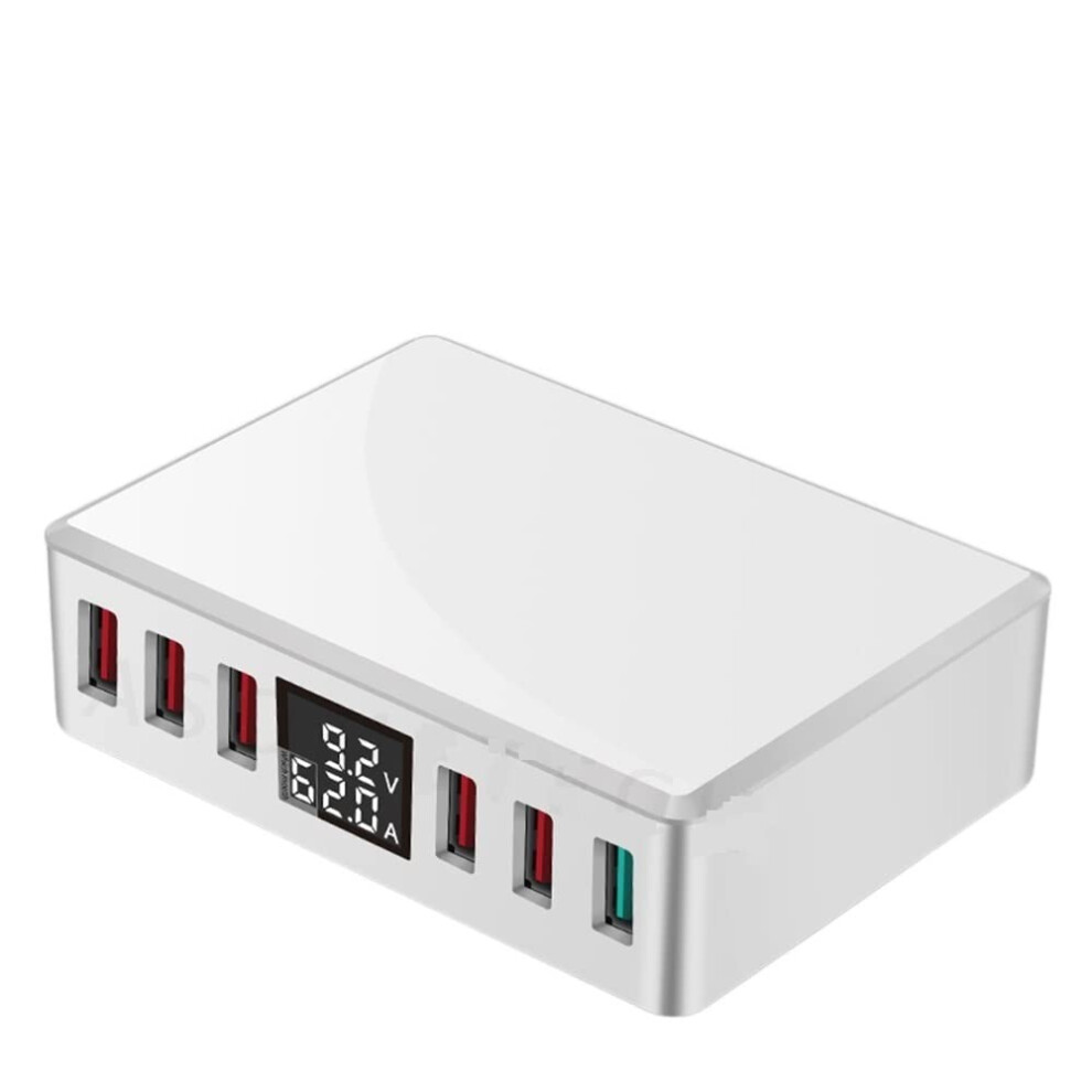 Usb Charging Station 6 Port Qc3.0 Fast Charger Hub With Smart Lcd Display For Multiple Devices 9199774131308