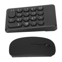 Slim 2.4GHz Wireless Numeric Keyboard and Mouse Combo Compact Black for Laptops