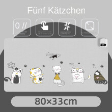 (Digital anzeige Fünf-Gang-Timing 80*33, Graue Katze) Wasserdichtes Desktop-Heizkissen
