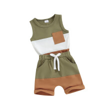 (2-3 Years, Army Green) 2-częściowy zestaw letnich i spodenki.