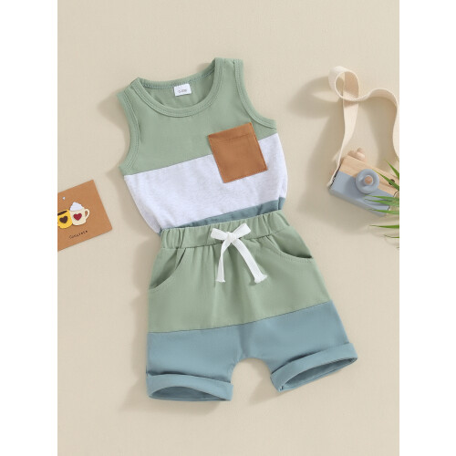 (2-3 Years, Green) Ensemble 2 pcs pour tout-petits. 2