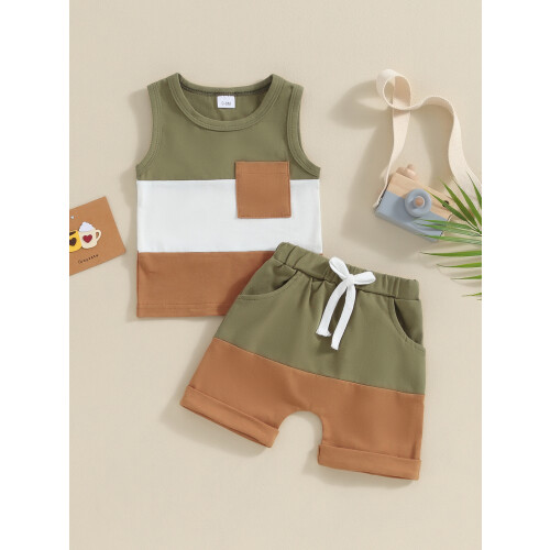 (2-3 Years, Army Green) Ensemble 2 pcs pour tout-petits. 1