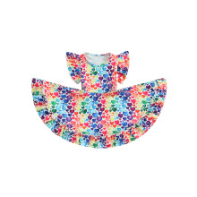 (18-24 Months, Multi-color) Baby Mädchen Valentinstagskleid mit Herzchen, Flügelärmel, A-Linie, rundem Hals。