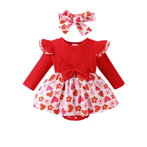 (0-3 Months, Red) Conjunto recién nacida, San Valentín.