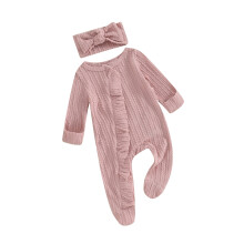 (3-6 Months, Lotus Color) Βρεφική Ολόσωμη Φόρμα με Βολάν