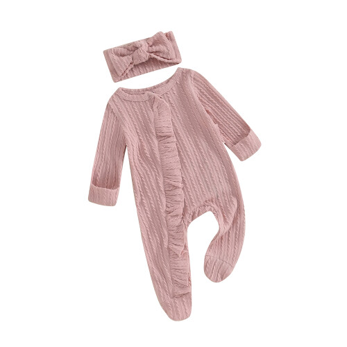 (Newborn, Lotus Color) Βρεφική Ολόσωμη Φόρμα με Βολάν