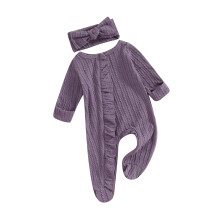 (3-6 Months, Purple) Βρεφική Ολόσωμη Φόρμα με Βολάν