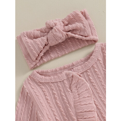 (0-3 Months, Lotus Color) Βρεφική Ολόσωμη Φόρμα με Βολάν 2