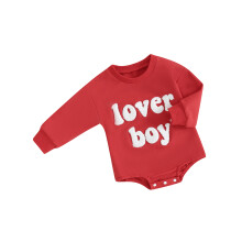 (3-6 Months, Red) Geansaí Fómhar Naíonán Leanbh Jumpsuit Bróidnéireacht Fuzzy Muineál Babhta Éadaí do Leanaí