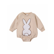 (3-6 Months, Apricot) Combinaisons, sweats, robes longues, broderie lapin, vêtements de printemps et de Pâques pour tout-petits.