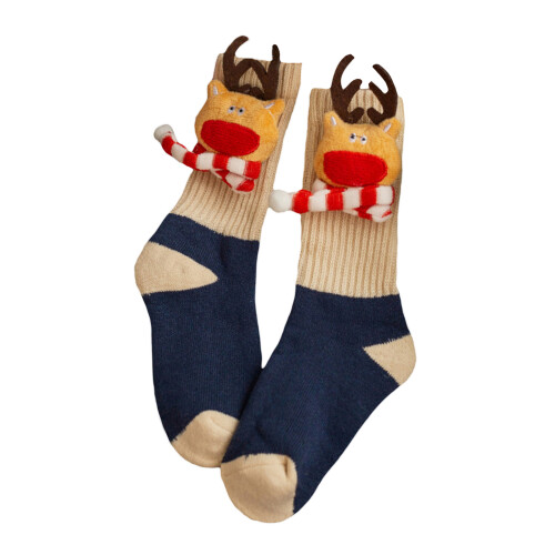 (6-9 Years, Dark Blue) Calcetines navideños para para bebés.