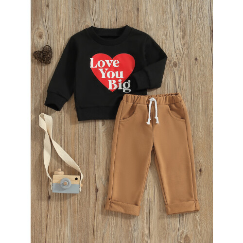 (6-12 Months, Black) Ensemble 2 pièces pour l'automne. 2