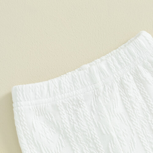 (12-18 Months, White) Καλσόν με λάστιχο σχέδιο λουλούδι. 2