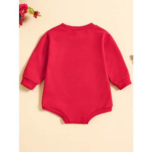 (3-6 Months, Red) Βρεφικό Φούτερ Ολόσωμο Αγίου Βαλεντίνου 2