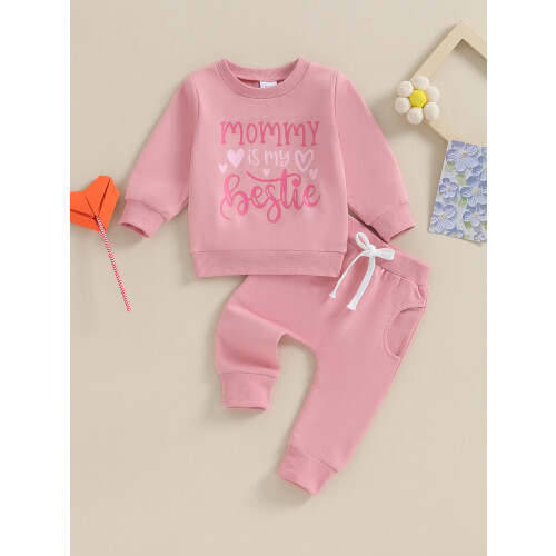 (6-12 Months, Pink) Completo autunnale per e cuori. 1