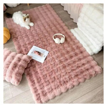 Bedroom Rug Bubble Plush Carpet Pink 50x80cm 19.7x31in Fluffy Shag Rug For Girls Bedroom And Living Room Foot Mat