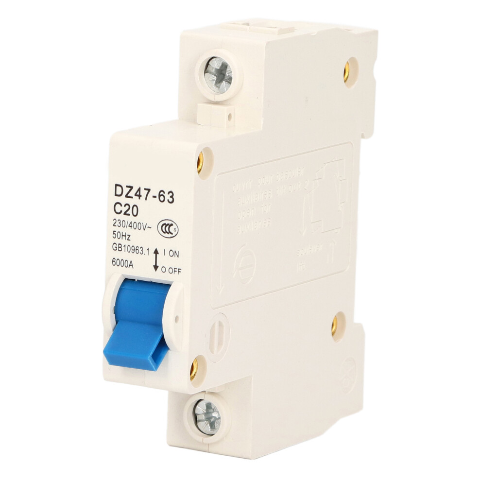 Dz47-63 C20 Mini 1P Circuit Breaker 6000A 230V/400V Din Rail 8711375902562
